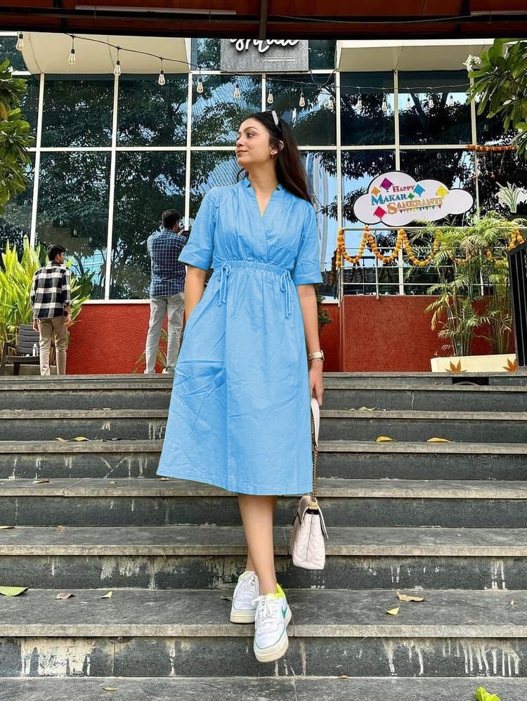 Beautiful Cotton Slub Dress Stylish Color And Dori Tusle And One Side Pocket