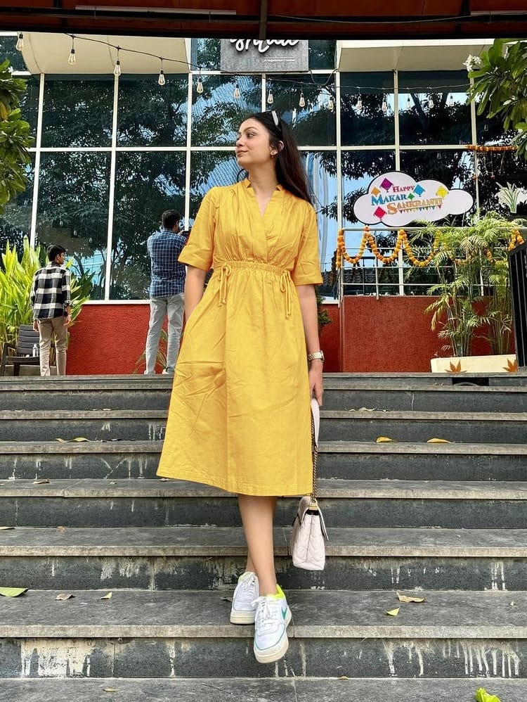 Beautiful Cotton Slub Dress Stylish Color And Dori Tusle And One Side Pocket