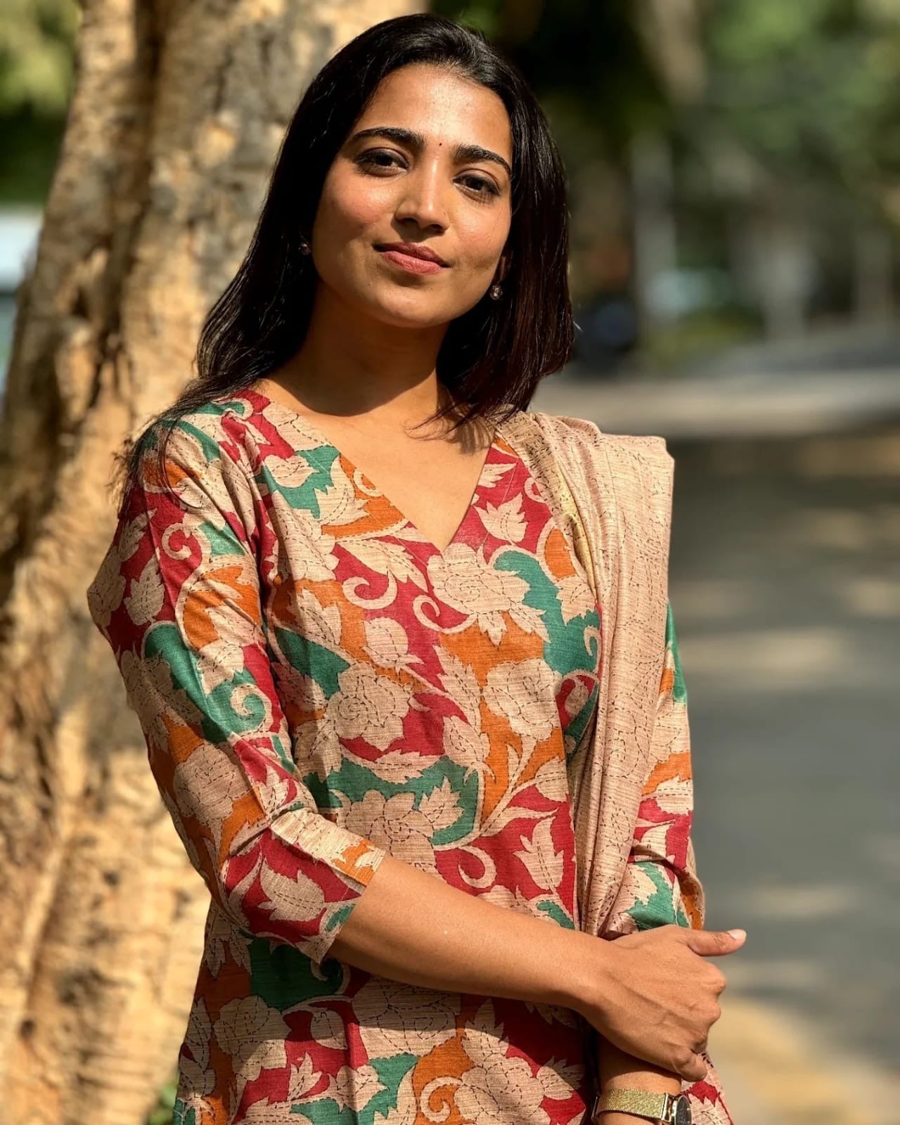 Beautiful Floral Silk Suit Set