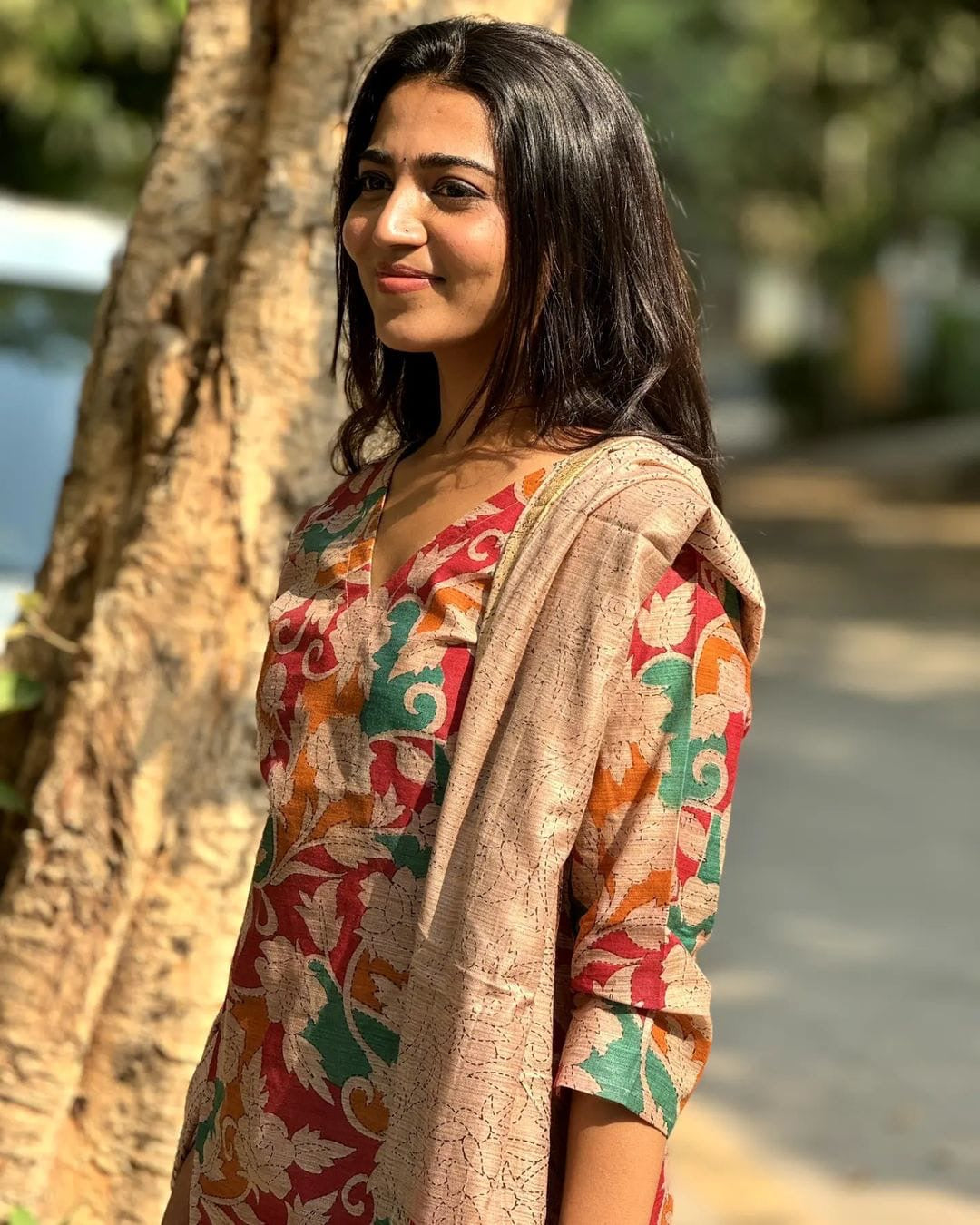 Beautiful Floral Silk Suit Set