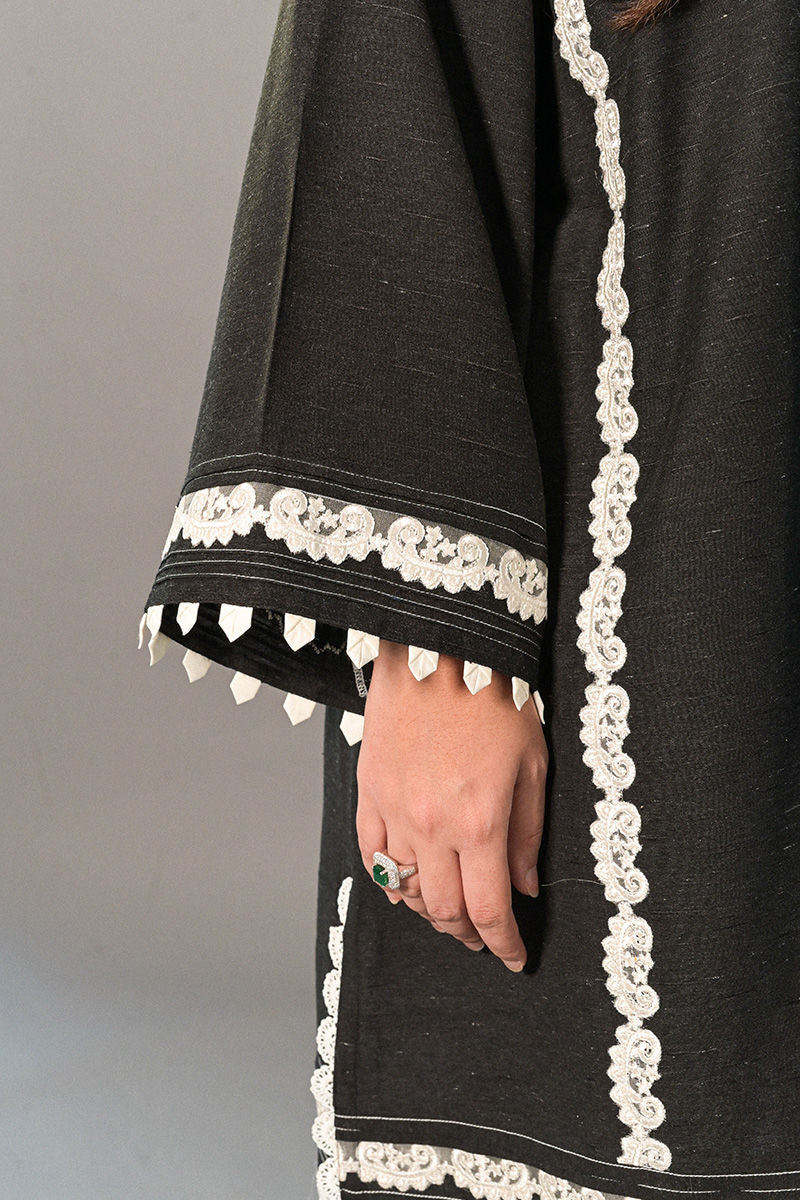 Black Cotton Flex Kurta Plazzo Set