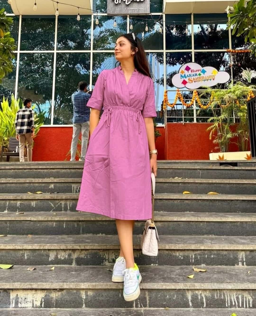 Beautiful Cotton Slub Dress Stylish Color And Dori Tusle And One Side Pocket