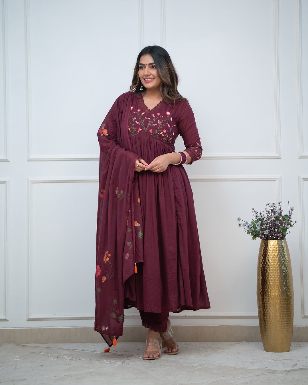 Cotton Kurta, Pant & Dupatta Set