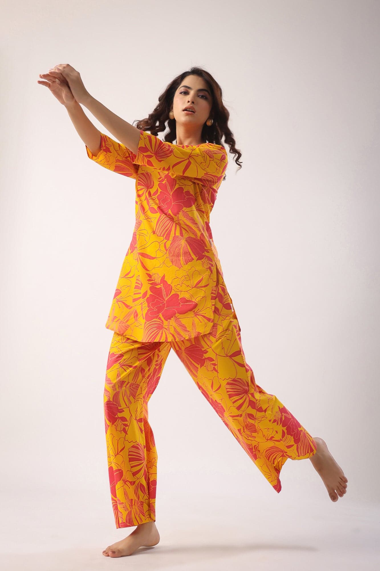 Floral Pure Cotton Cotton Co-Ord Set