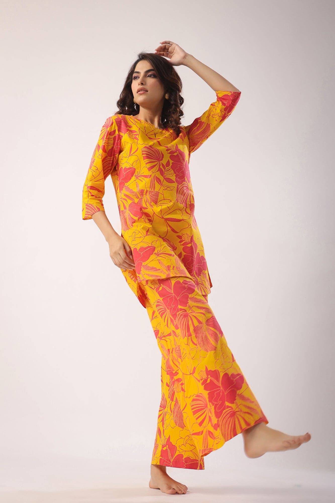 Floral Pure Cotton Cotton Co-Ord Set