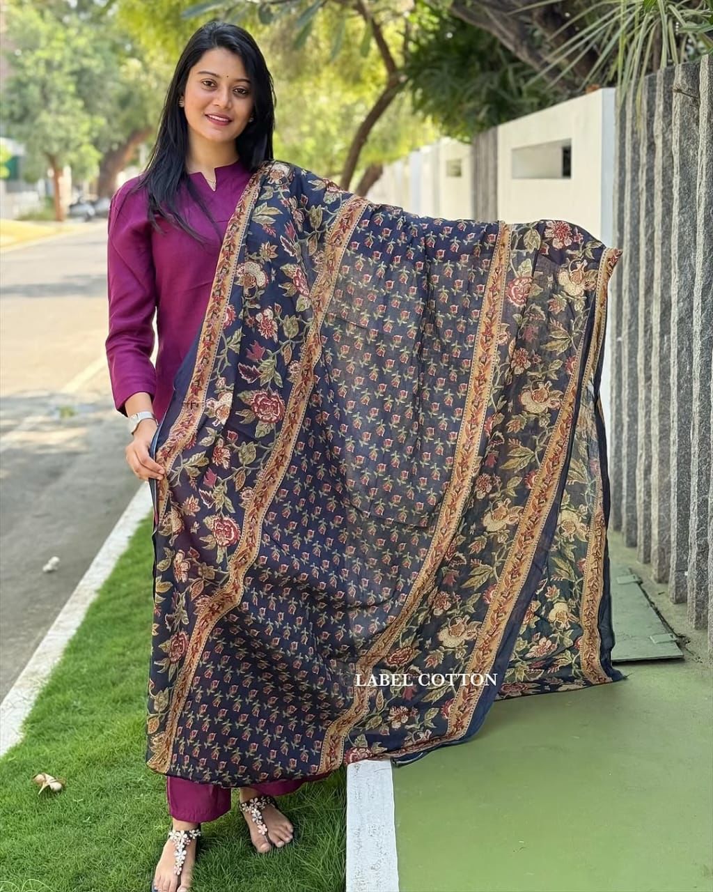 Heavy Cotton 3 Piece Suit Set With Dupatta