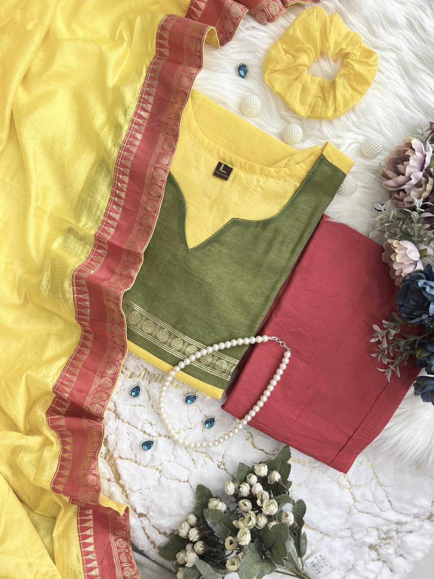 Heavy Kanchi Cotton 3 Piece Suit Set