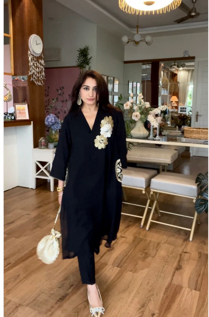 Heavy Hand Embroidered Kurta Set