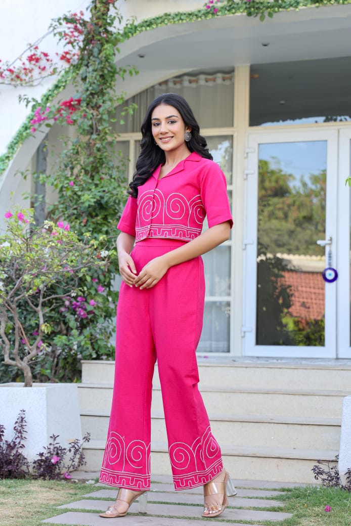Voguish Cotton Embroidered Cord Sets