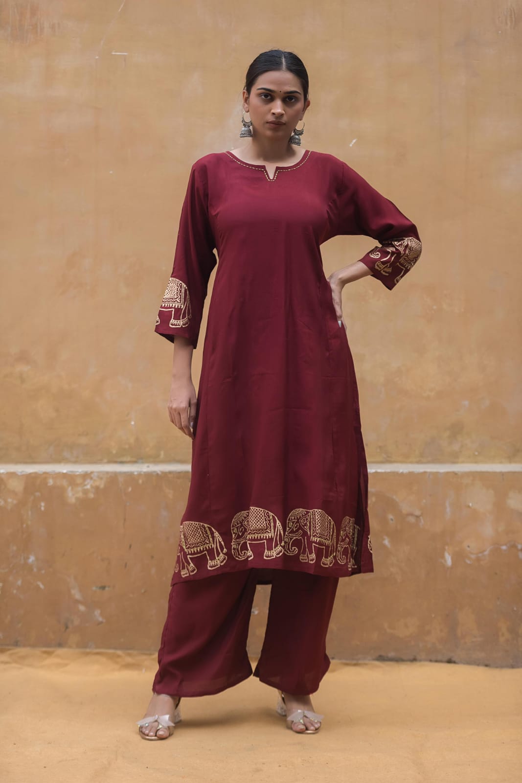 Heavy Pure Muslin Party Wear Kurti Pant Set
