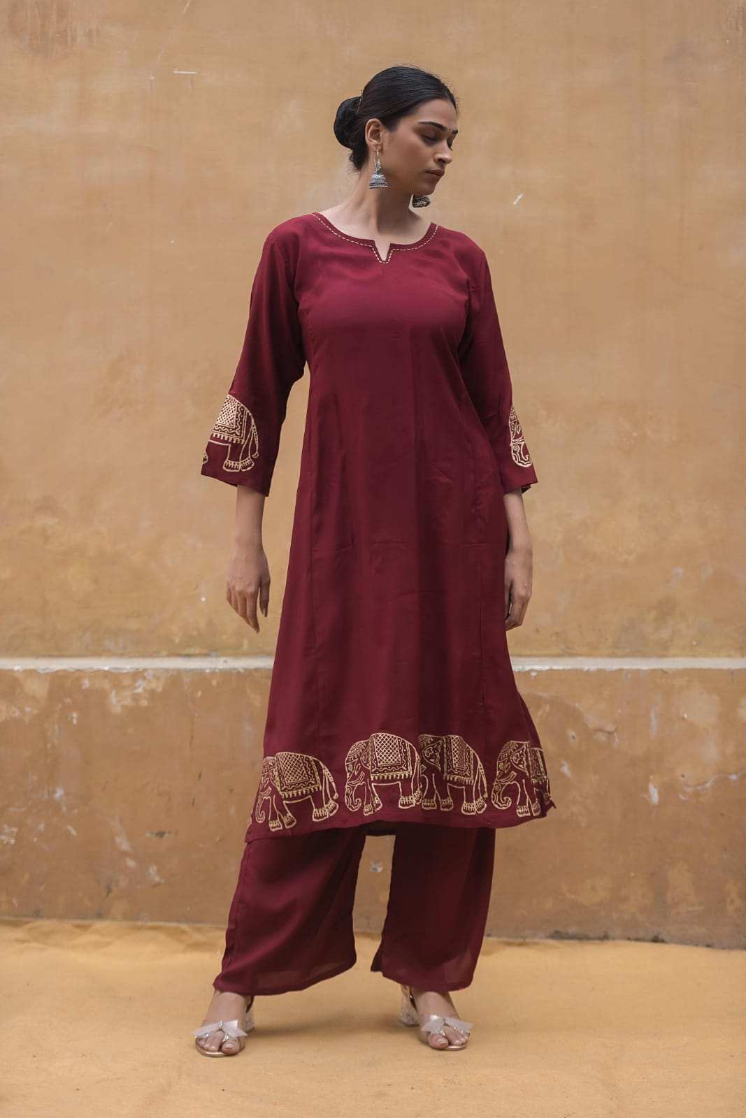 Heavy Pure Muslin Party Wear Kurti Pant Set