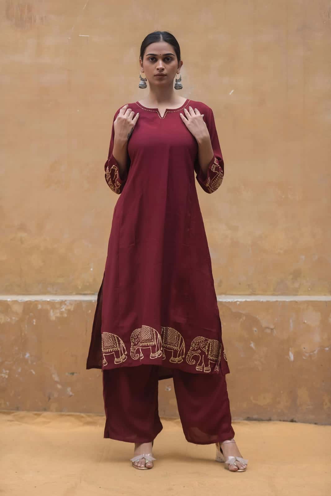 Heavy Pure Muslin Party Wear Kurti Pant Set