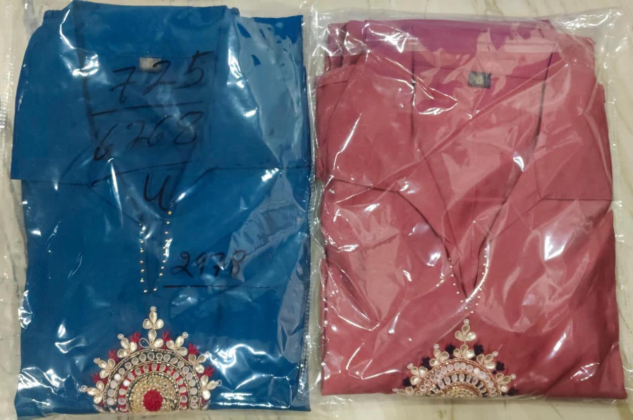 Pure Muslin Co-Ord Set With Embroidery