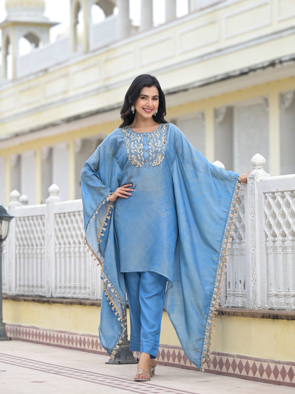 Heavy Shimmer Muslin Kaftan Set