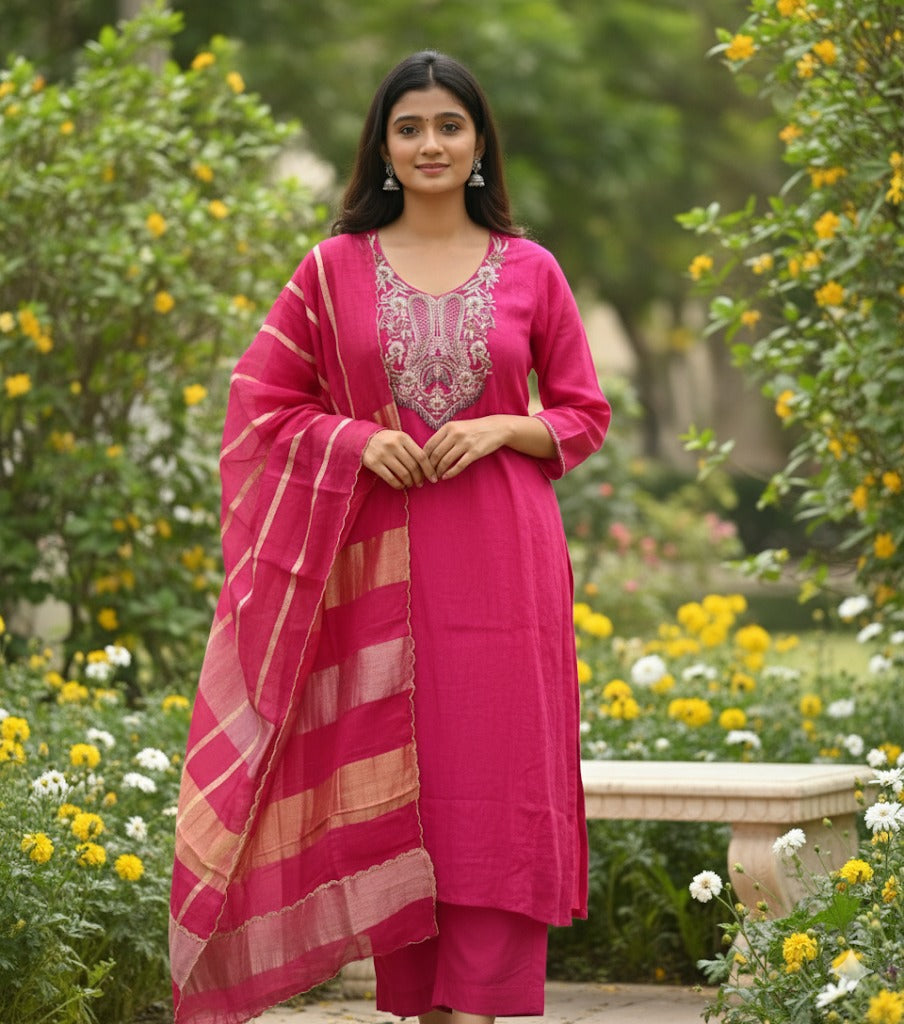 Heavy Work 3 Piece Set With Dupatta