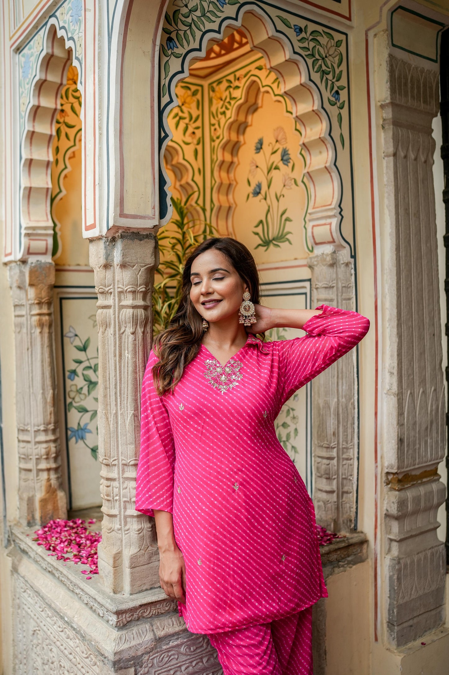 Pure Georgette Lehriya 2 Piece Set