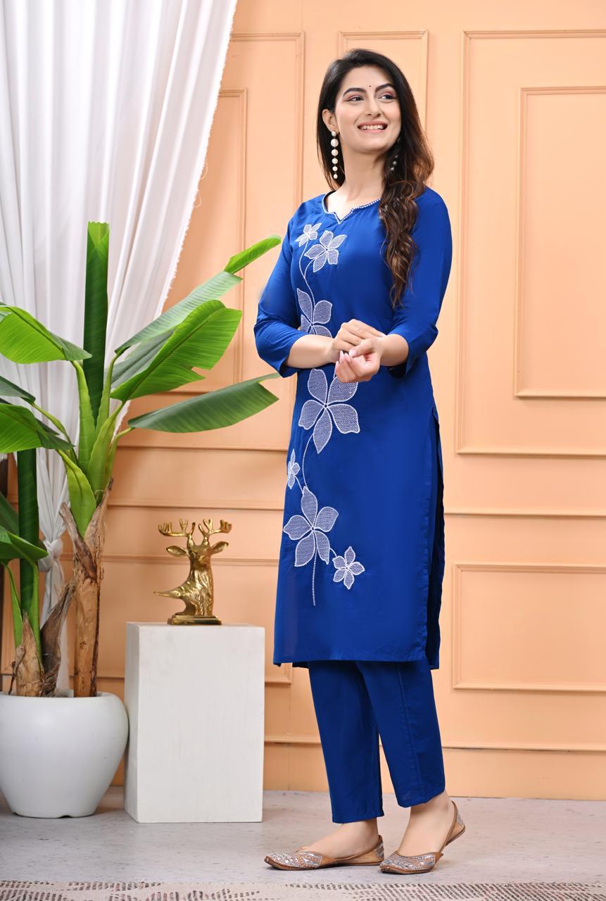 Pure Cotton Flower Print 2 Pcs Set