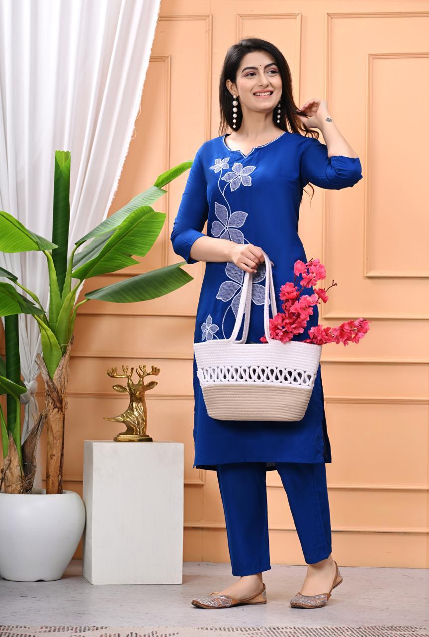 Pure Cotton Flower Print 2 Pcs Set
