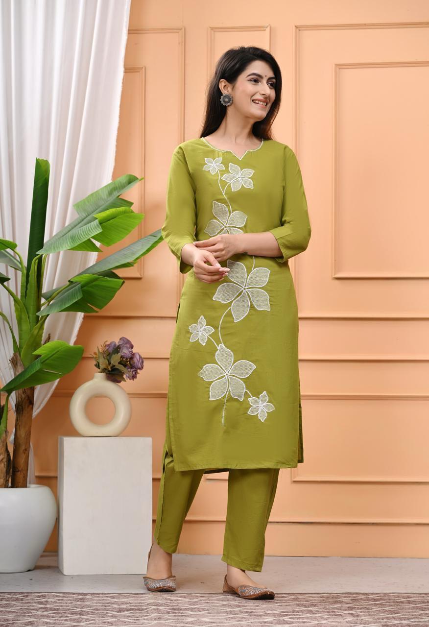 Pure Cotton Flower Print 2 Pcs Set