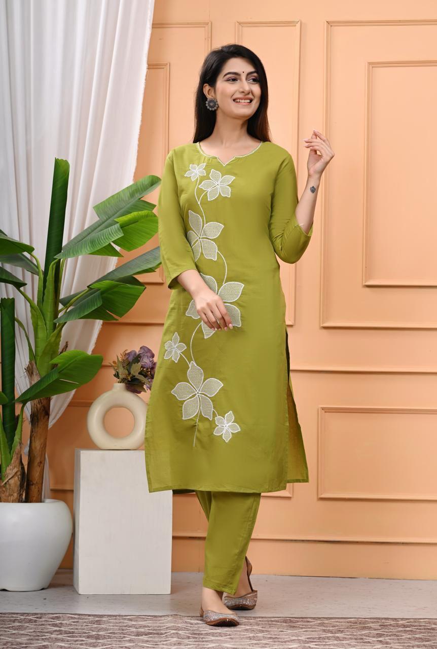 Pure Cotton Flower Print 2 Pcs Set