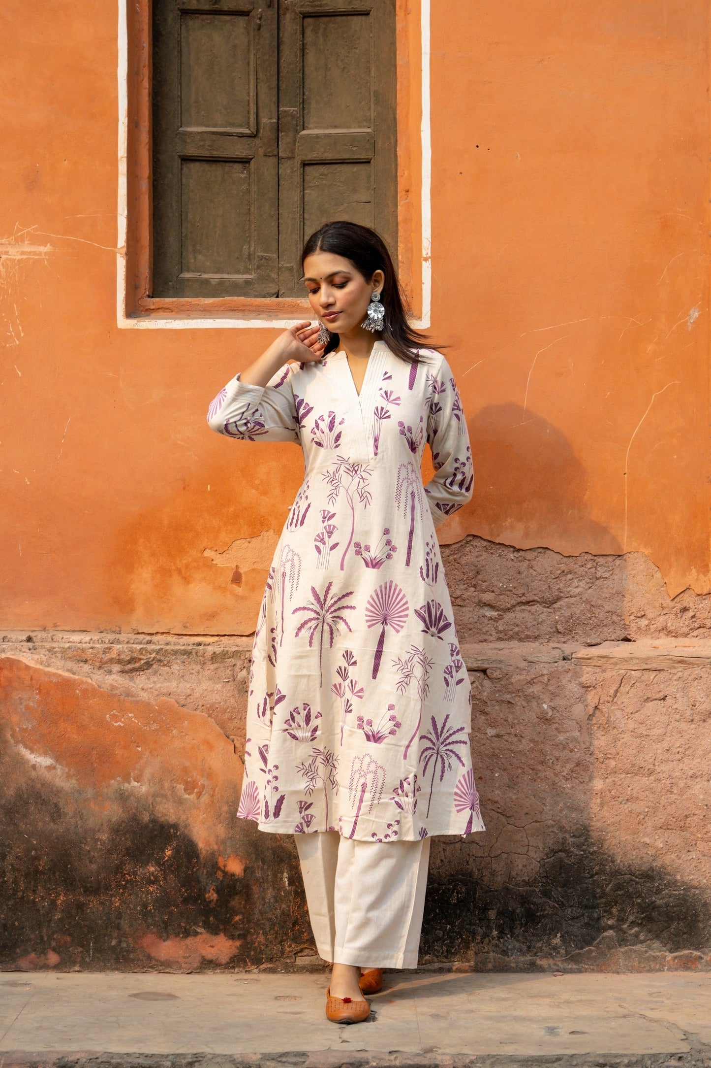 White Cotton Office Wear Co-Ord Set