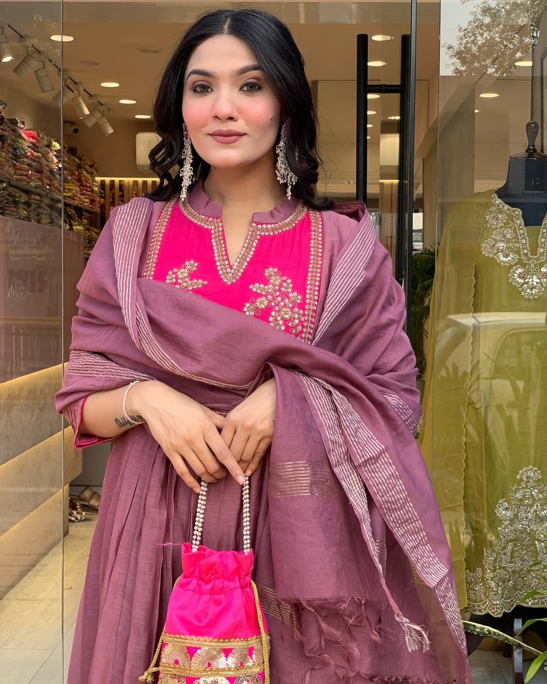 stunning cotton kurti anarkali 3-piece set