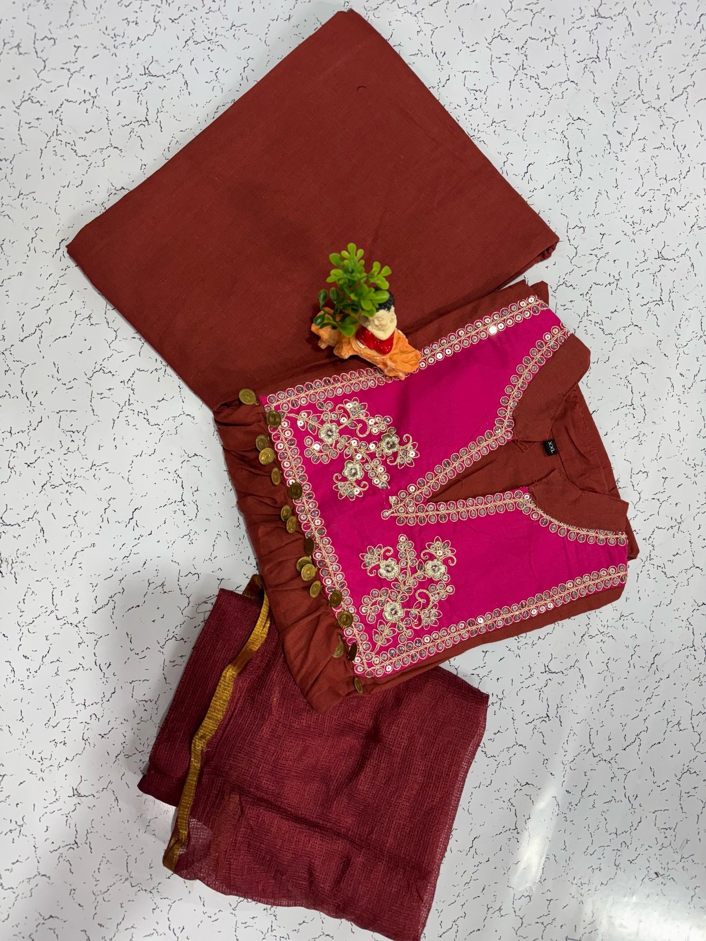 stunning cotton kurti anarkali 3-piece set