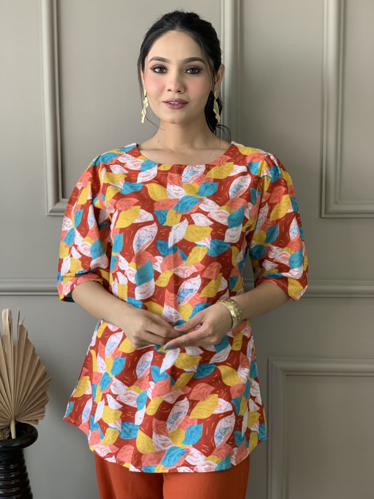 Pure cotton cord sets with puffed sleeves