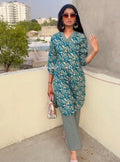 Taj Cotton Floral Foil Printed Summer Wear Coord Set