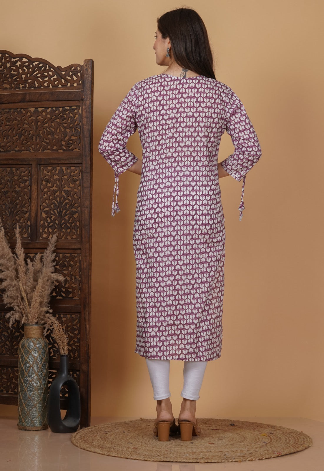 Elegant Straight-Cut Cotton Flex Kurti