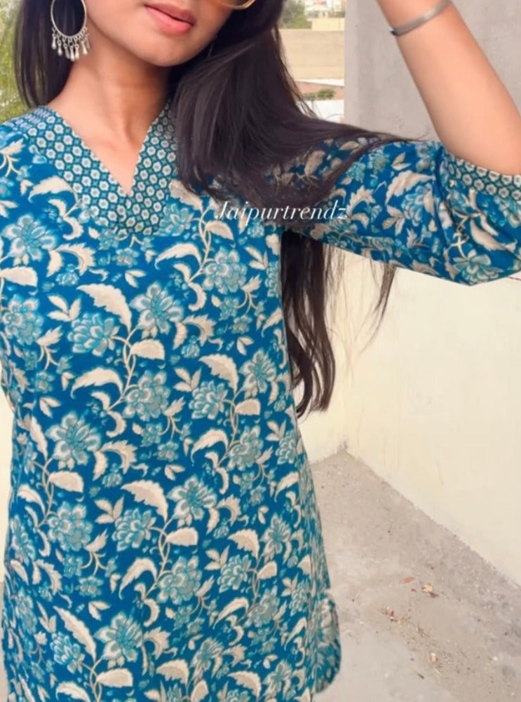 Taj Cotton Floral Foil Printed Summer Wear Coord Set