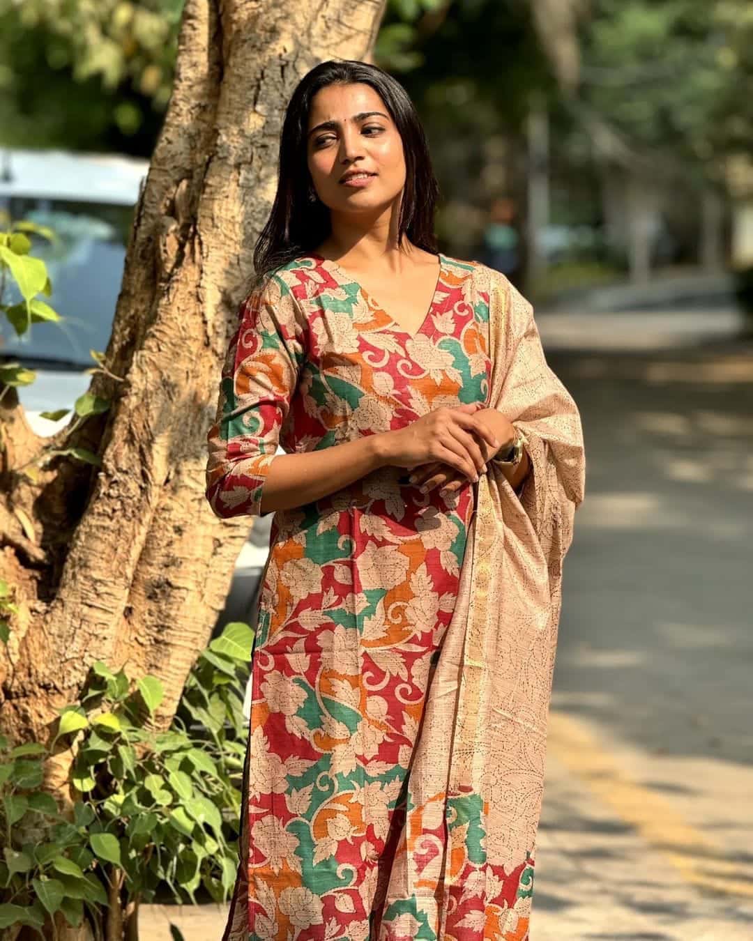 Beautiful floral silk suit set