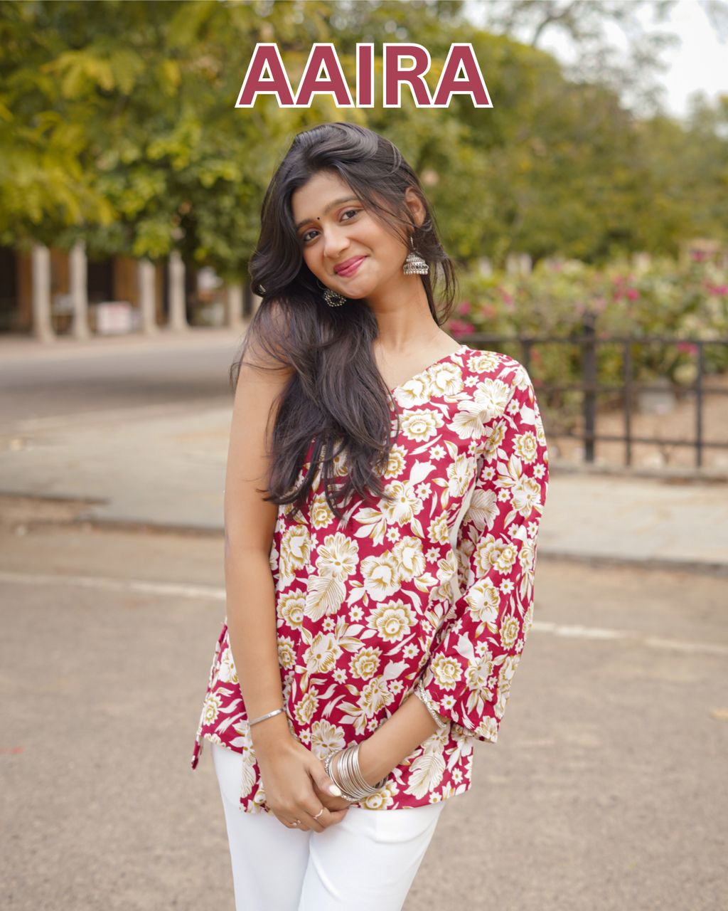 Aaira | Corset Back Digital Print Cotton Short Kurti
