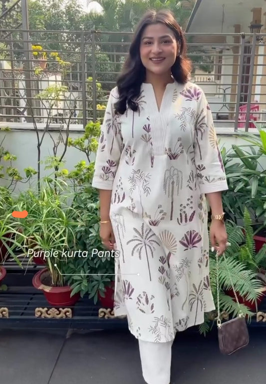 White Cotton Office Wear Co-Ord Set