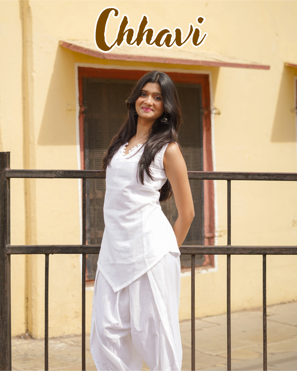 Chhavi – White Cotton Co-ord Set for Women