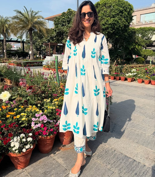 Cotton Pintex Comfy Kurti Pant Set