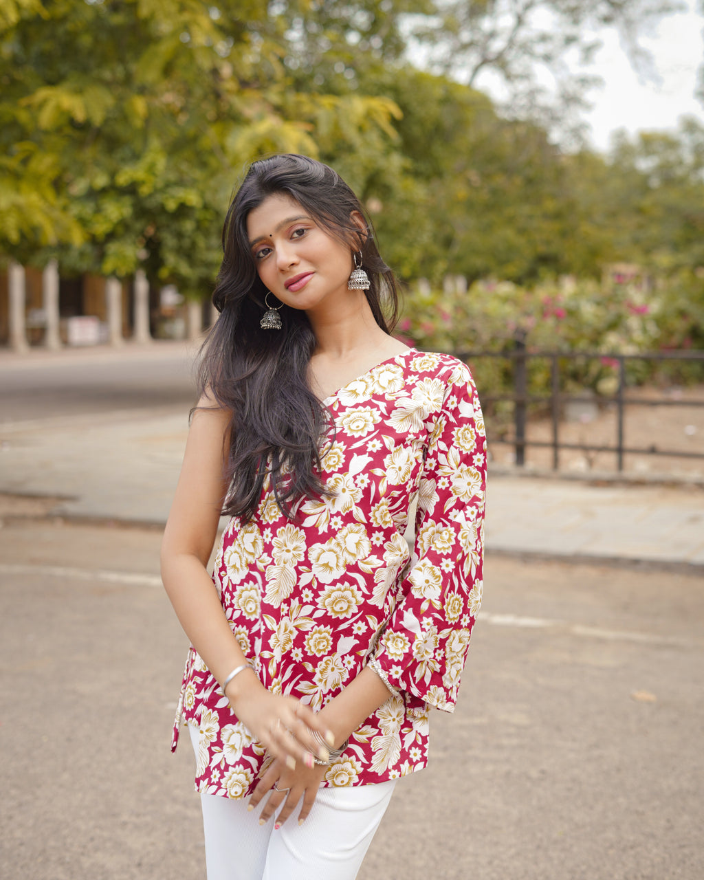 Aaira | Corset Back Digital Print Cotton Short Kurti