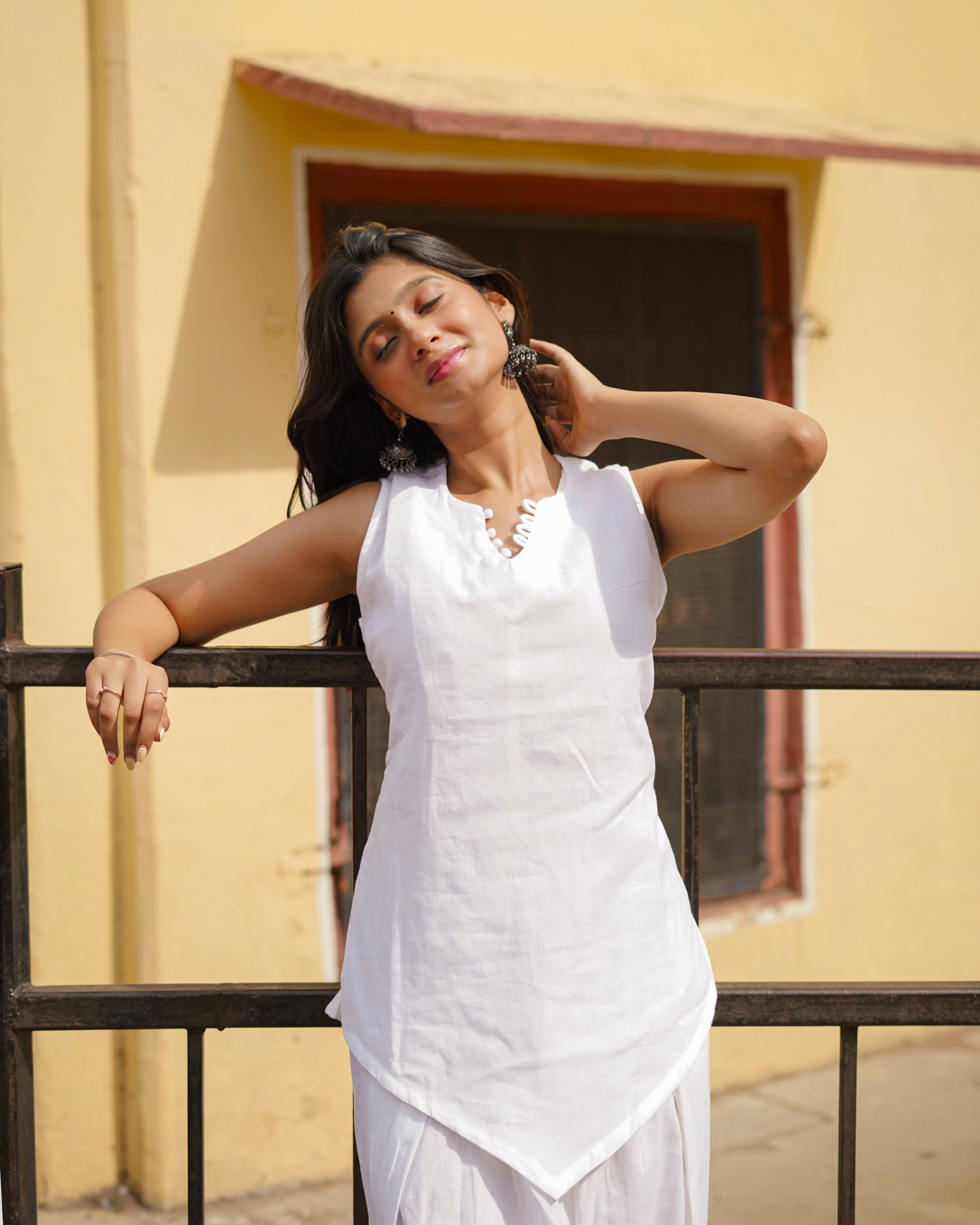 Chhavi – White Cotton Co-ord Set for Women