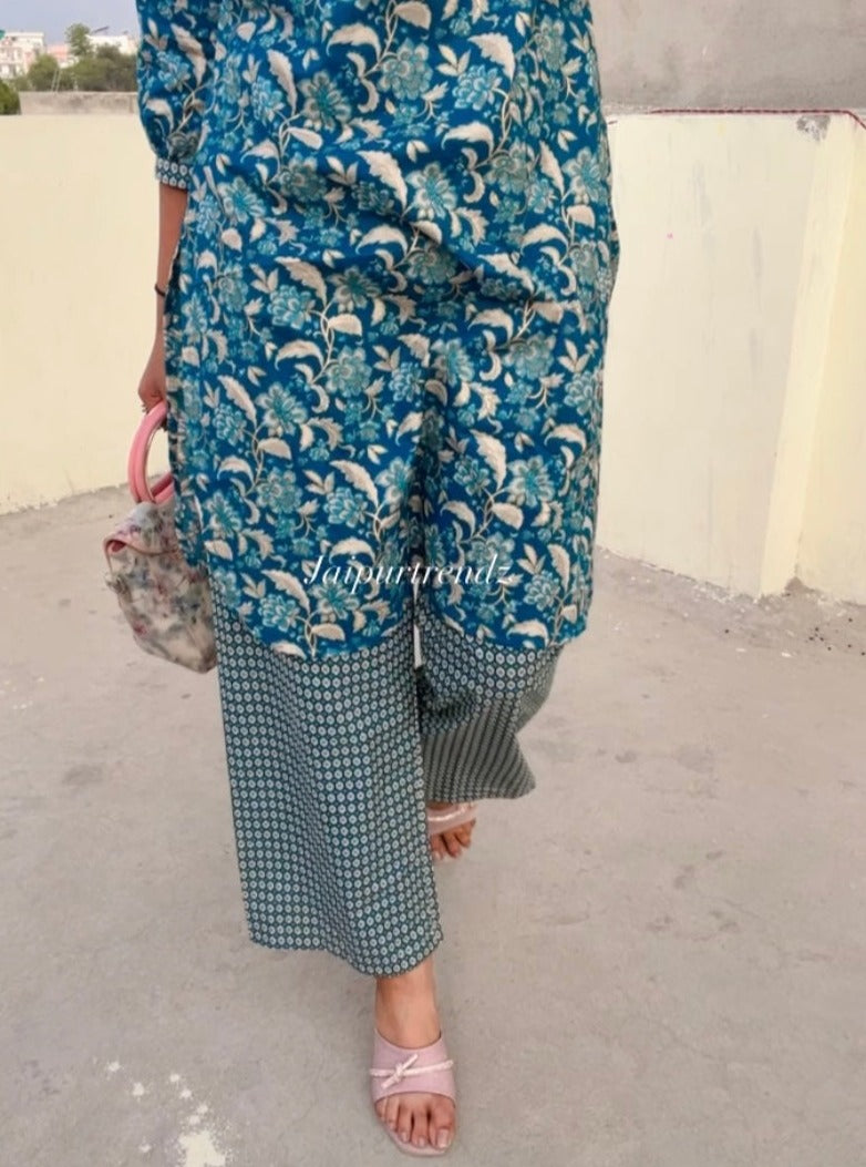 Taj Cotton Floral Foil Printed Summer Wear Coord Set