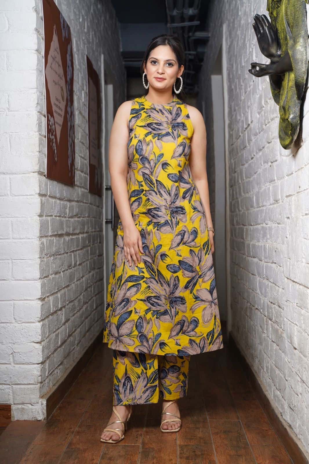 Dazzling cotton kurti and Plazzo set