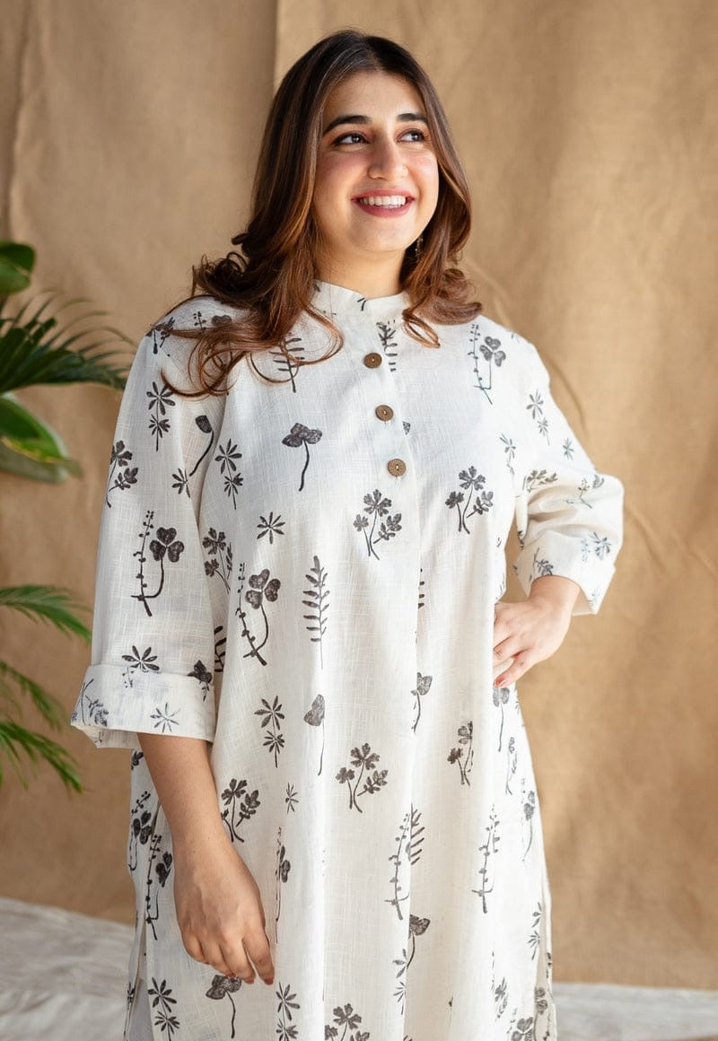 Cotton slub kurti palazzo set