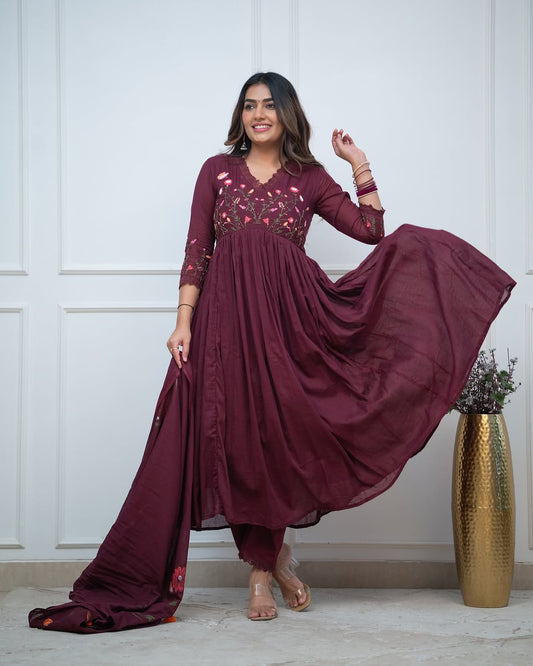 Cotton Kurta, Pant & Dupatta Set