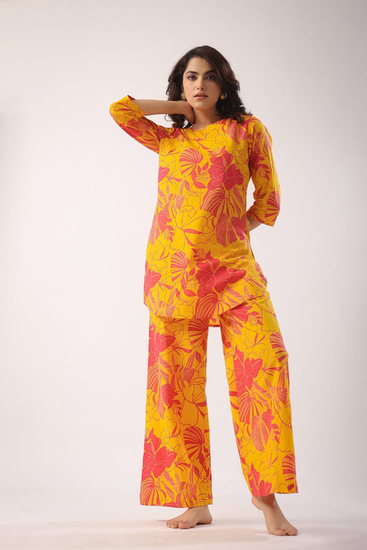 Floral Pure Cotton Cotton Co-Ord Set