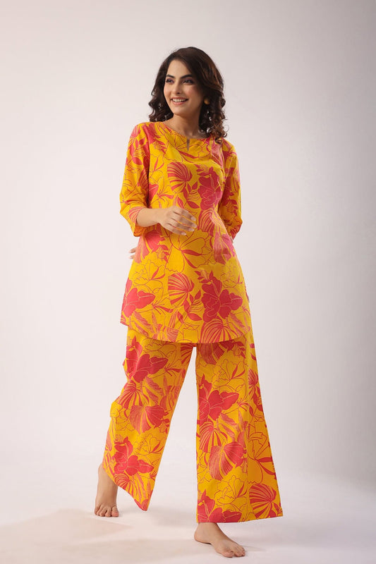 Floral Pure Cotton Cotton Co-Ord Set