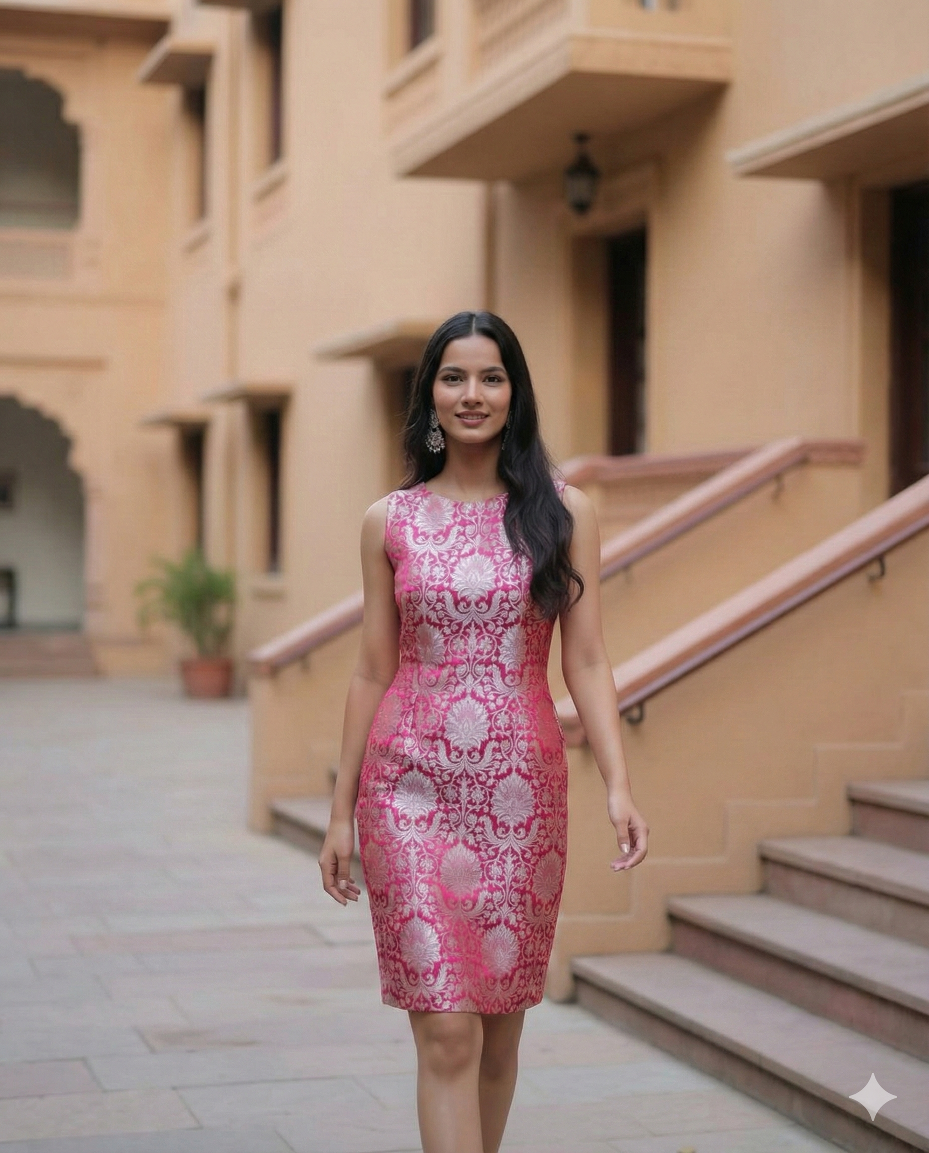 Royal Brocade Mini Dress