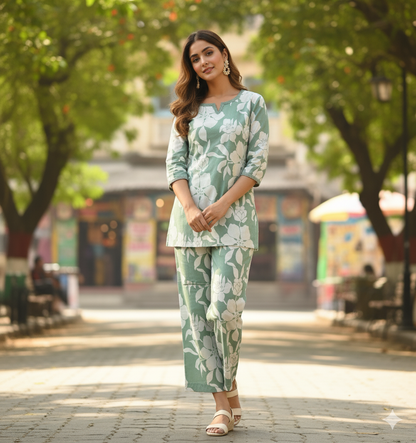 Pure Cotton And Simple Co-Ord Set
