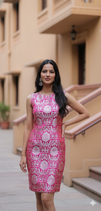 Royal Brocade Mini Dress