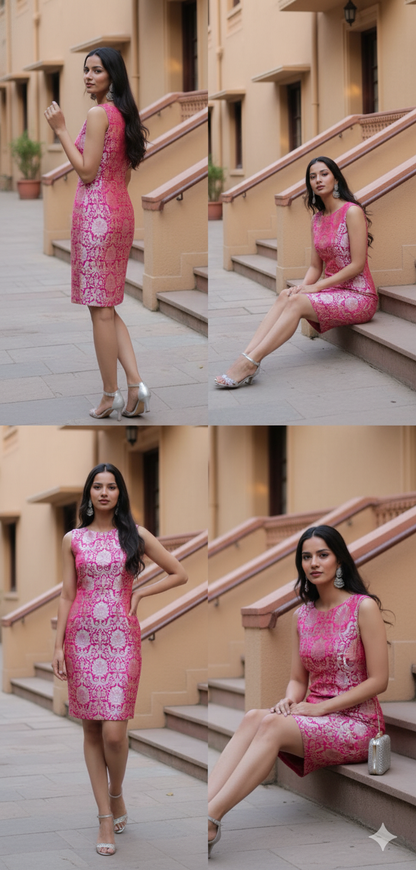 Royal Brocade Mini Dress