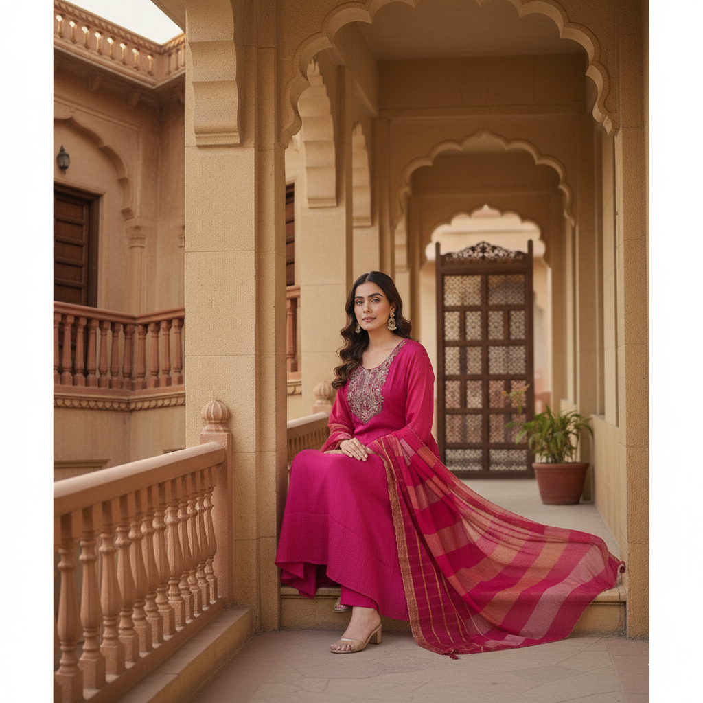 Heavy Work 3 Piece Set With Dupatta