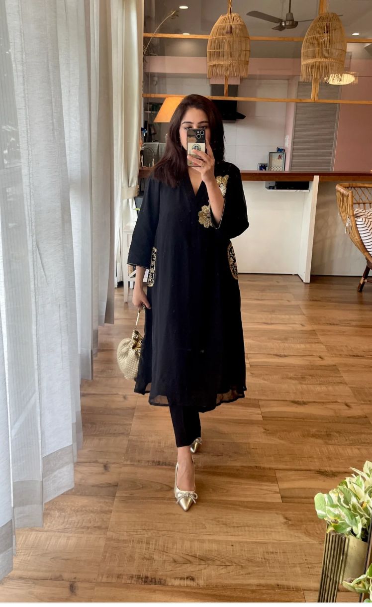 Heavy Hand Embroidered Kurta Set